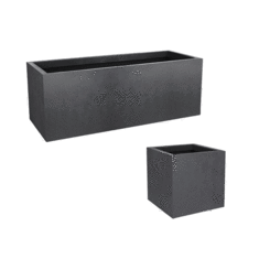 Lot de 1 Jardinière BASALT’UP et 1 Pot Carré BASALT’UP 30 cm – 57 L + 21 L