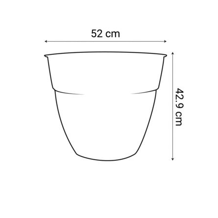 Pot Rond OSAKA Ø 50 cm avec soucoupe – 56,8 L