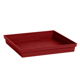 Soucoupe Carrée TOSCANE 32,6 cm pour Pot TOSCANE 40 et 43 cm - Rouge Rubis