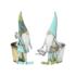 Lot de 2 figurines lutins en métal avec cache-pot H. 36 cm