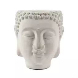 Cache-pot Bouddha en ciment  Ø 15 cm - Gris