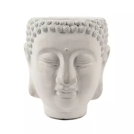 Cache-pot Bouddha en ciment  Ø 15 cm - Gris