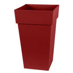 Pot Carré Haut TOSCANE  39 cm - 62 L - Rouge Rubis