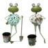 Lot de 2 figurines grenouilles décoratives en métal H. 40 cm