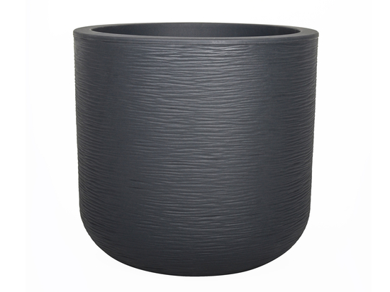 EDA Blumentopf STYLE, 48x40 Cm, 43 Liter – Zweifarbig Anthrazit/pistazie, Rund, Made In France