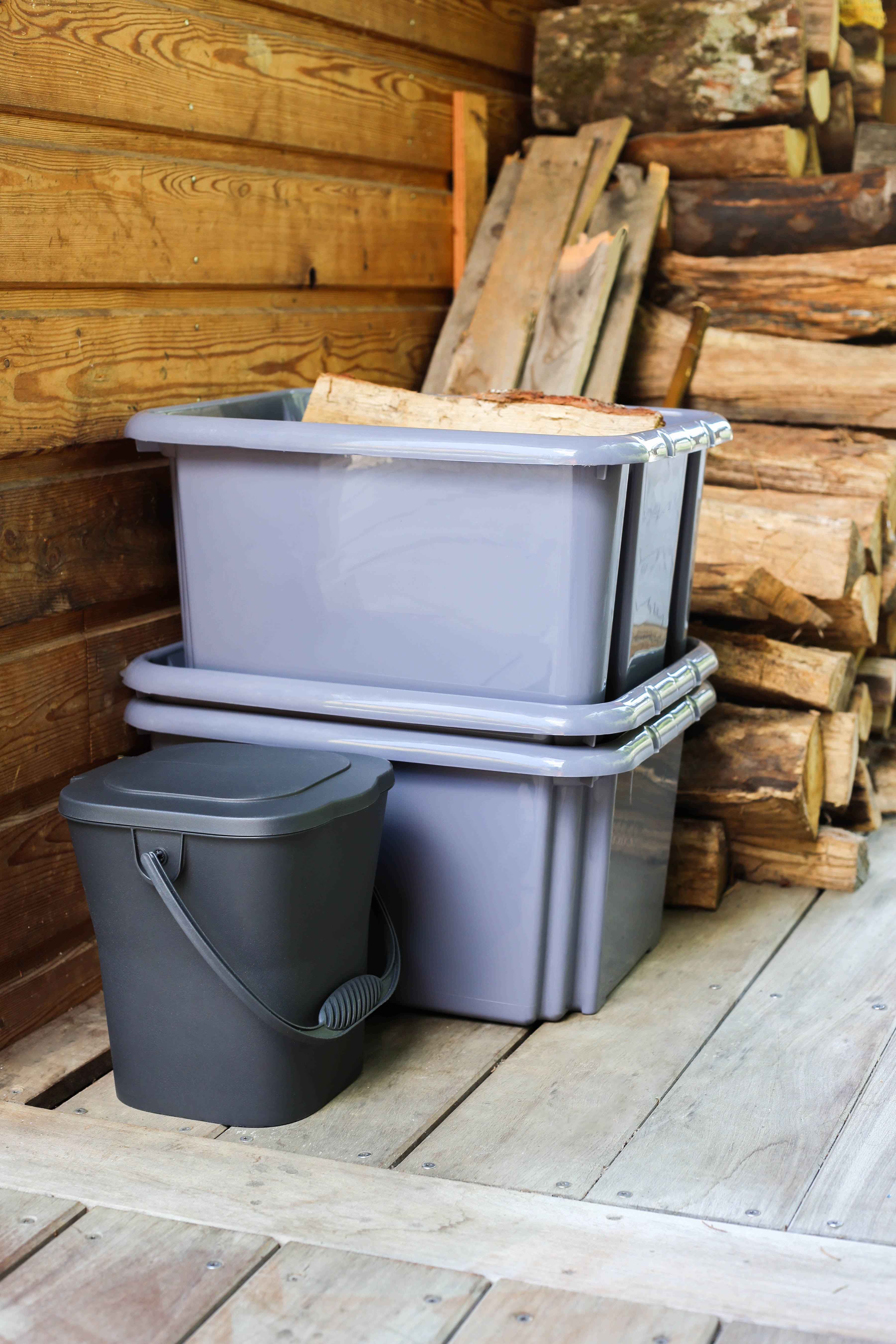 Seau à compost gris foncé - 6L : Sacs à déchets verts et poubelles